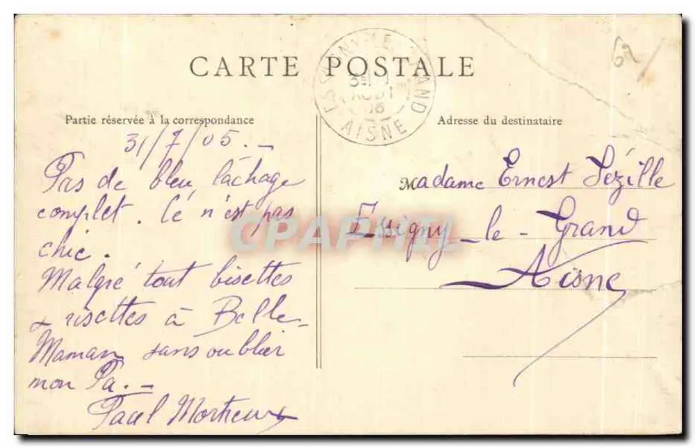 Berck-Plage — La Plage à marée montante — B.F. Paris - Verso