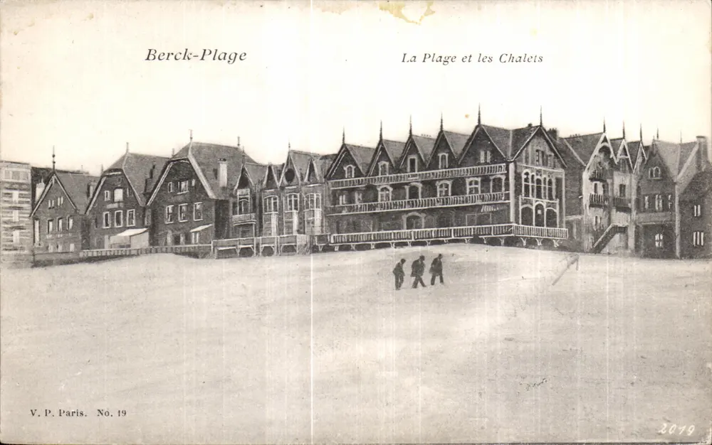 Berck-Plage — A Praia e os Chalets — V.P. Paris. N° 19 - Frente