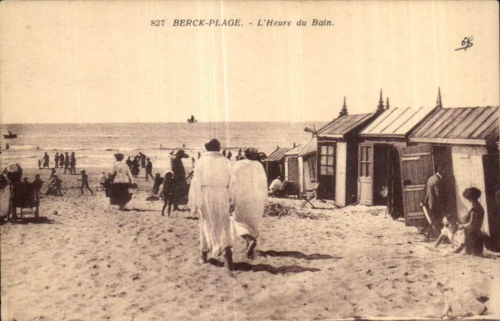 Berck-Plage — L'Heure du Bain — éditeur imprimeur non visible, n° 827 - Frente