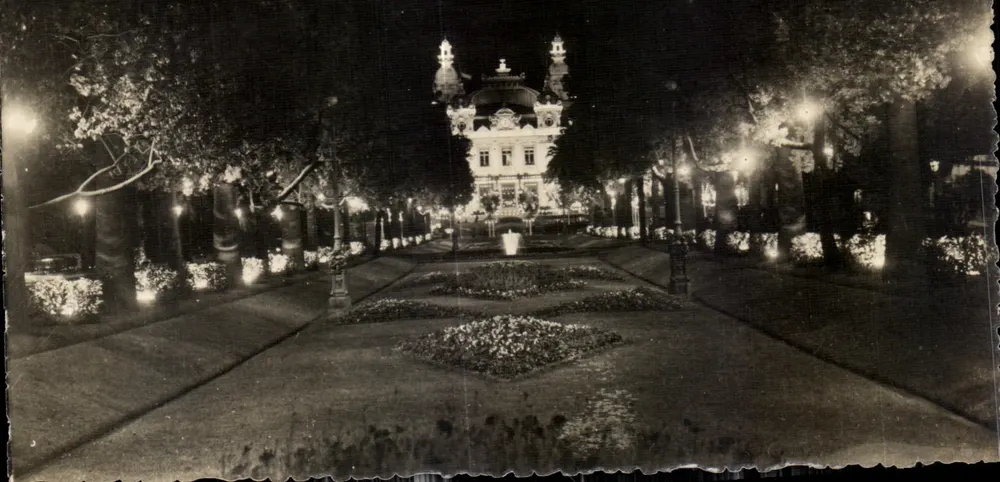 Monte-Carlo — Das Casino und die beleuchteten Gärten — Edition « La Géorgine » - Vorderseite