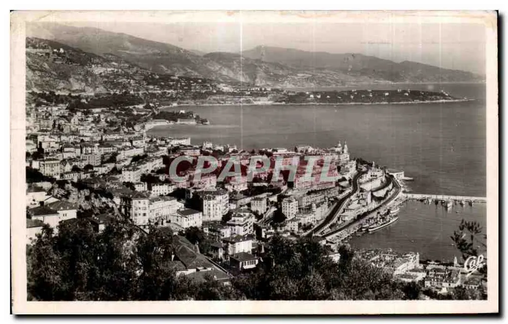 Monte-Carlo — Allgemeiner Blick — Cap Martin und Italien — REAL PHOTO C.A.P. - Vorderseite