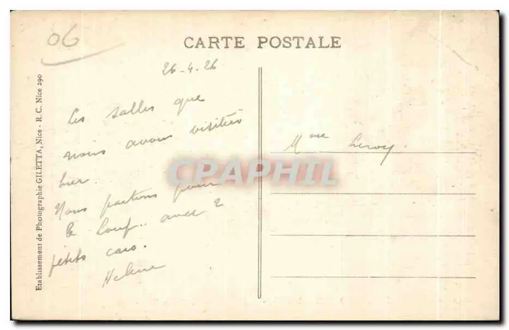 Monte-Carlo — Salle de Jeux "La Roulette" — Édition Giletta, n° 716 - Rückseite