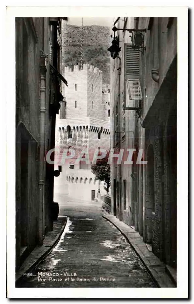 Monaco-Ville — Rue Basse et le Palais du Prince — n°1486 - Vorderseite