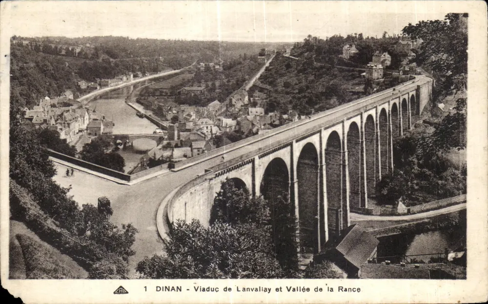 Dinan - Viaduc de Lanvallay und Tal der Rance — Antike Ansichtskarte n°1, Verlag C. des Arts Photomécaniques Strasbourg - Vorderseite