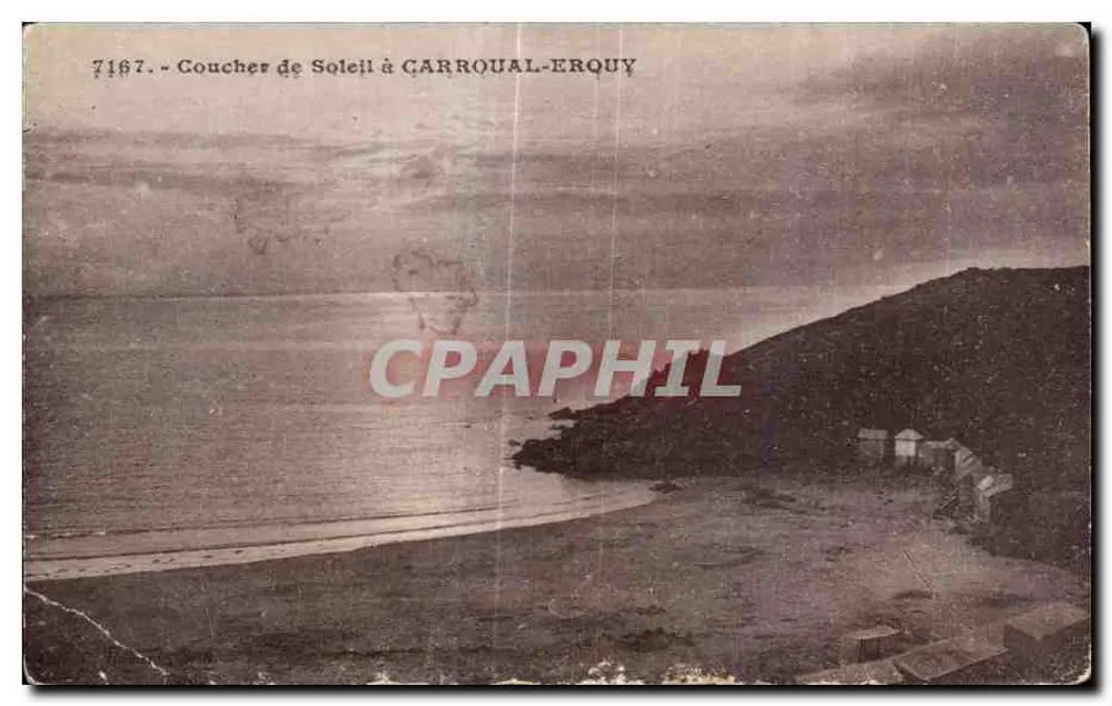 Pôr do sol em CARROUAL-ERQUY — n° 7167 — editor não visível - Frente