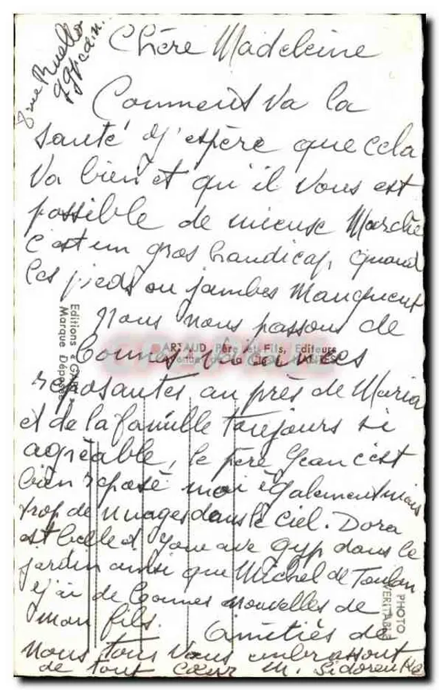 Guingamp — Lembrança de Guingamp — Igreja N.-D. de Bonsecours, Fonte da Pompe, O Trieux e o Castelo de Rochefort, Os Muros do Castelo, Velha Casa, Praça do Centro - Verso