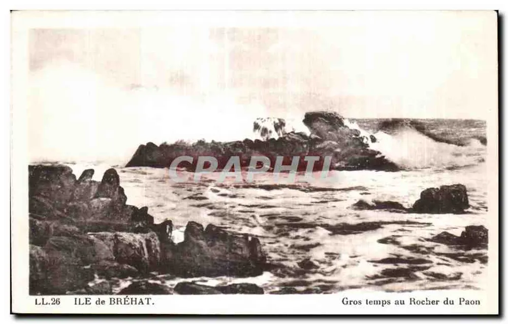 Insel Bréhat — Stürmisches Wetter am Rocher du Paon — LL.26 - Vorderseite