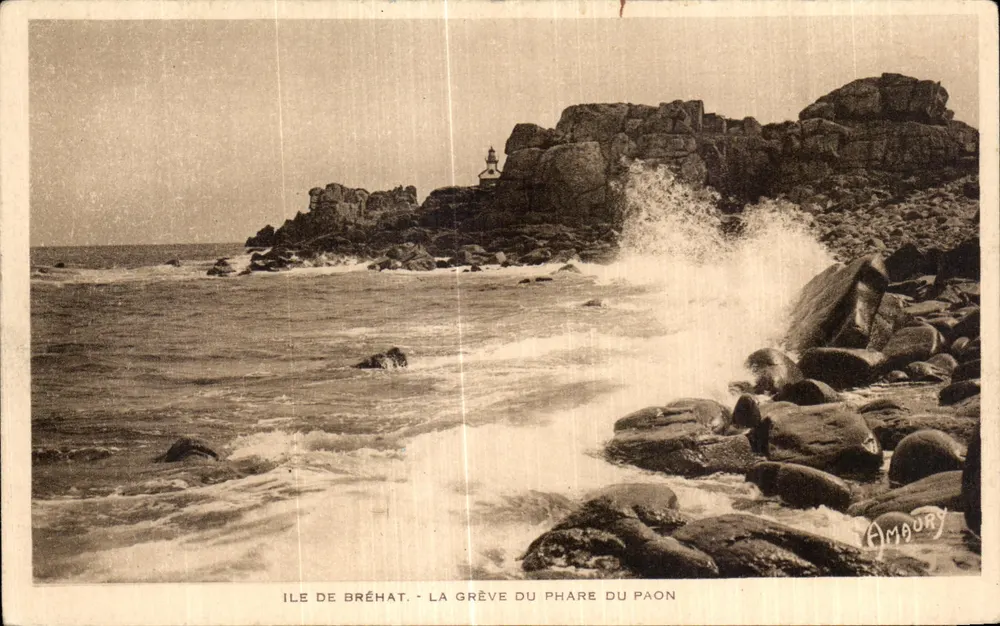 Ilha de Bréhat - A praia do farol do Pavão — Ambury - Frente