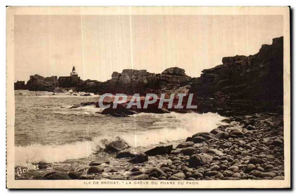 Ilha de Bréhat - A praia do farol do Paon — Edição de Arte E. Hamon - St-Brieuc - Frente