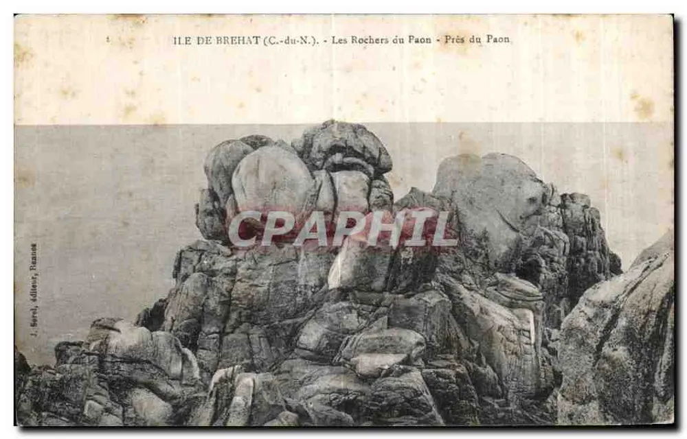 Insel Brehat (C.-du-N.) — Die Felsen des Pfau — Nahe dem Pfau — J. Serel, Verlag, Rennes - Vorderseite