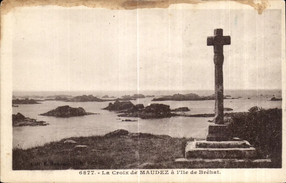 La Croix de Maudez à l'Île de Bréhat — éditeur E. Haguinot, St-B. - Recto