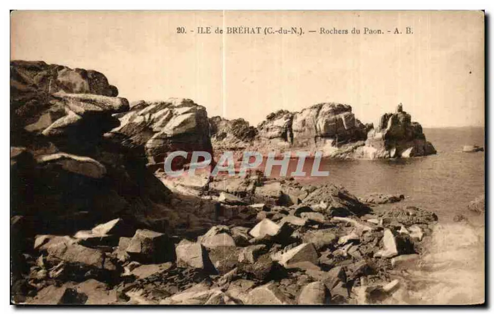 Ilha de Bréhat (C.-du-N.) — Rochas do Paon — A. B. - Frente