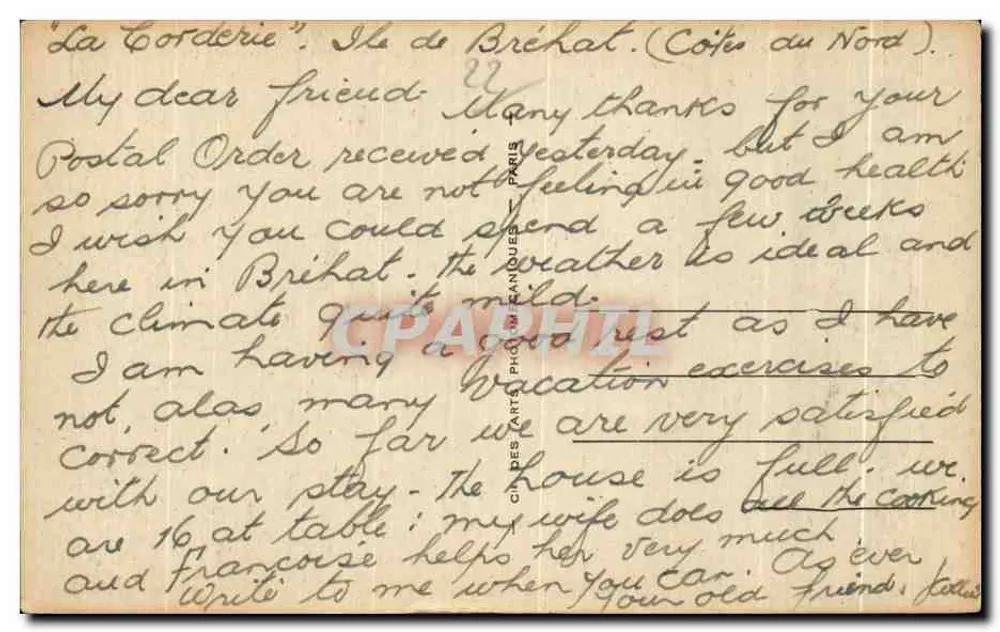 Ilha de Bréhat — O Gouffre do Paon — ND.32 - Verso