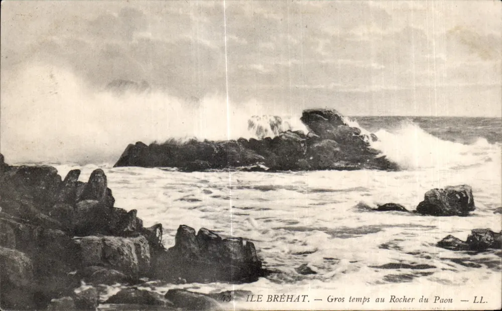 Île Bréhat — Stürmisches Wetter am Rocher du Paon — LL. n°43 - Vorderseite