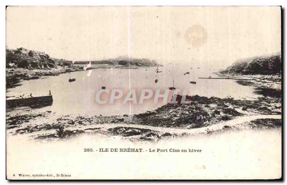 Ilha de Bréhat - O Porto Clos no inverno — Warnen, óptico-editor, St-Brieuc, n°285 - Frente