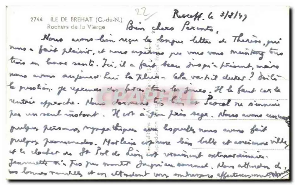 Isla de Brehat (C.-du-N.) — Rocas de la Virgen — editor Léon - Reverso
