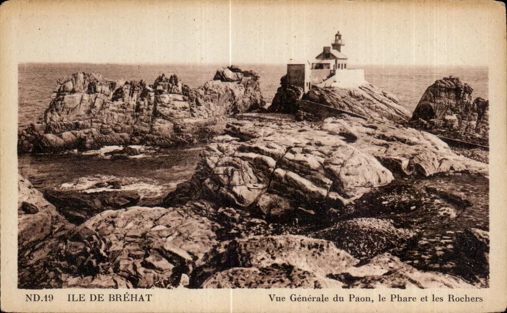 Insel Bréhat — Allgemeiner Blick auf den Pfau, den Leuchtturm und die Felsen — ND.19 — Cie des Arts Photomécaniques, Paris - Vorderseite