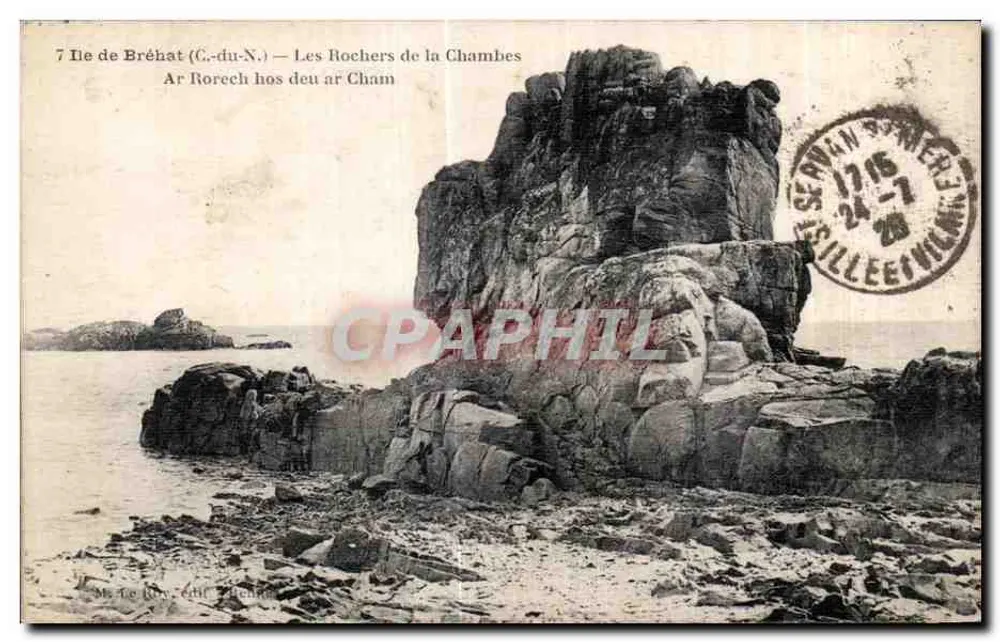 Ilha de Bréhat (Costas do Norte) — Os Rochos da Chambes — Editor: M. de Rons - Frente