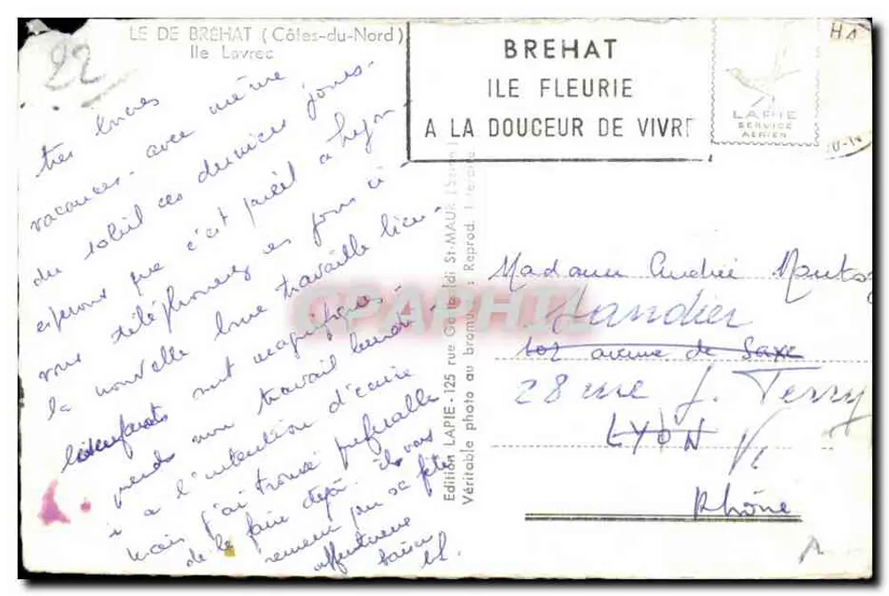 Brehat (Côtes-du-Nord) — Blühende Insel — Lapie-Ausgabe - Rückseite
