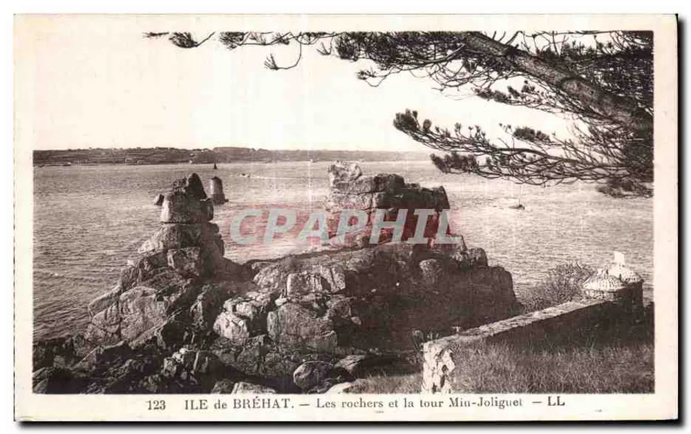 Île de Bréhat — Die Felsen und die Turm Min-Joliguet — LL n°123 - Vorderseite