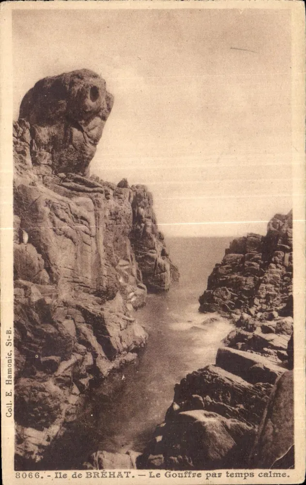 Wyspa BRÉHAT — Le Gouffre par temps calme — Coll. E. Hamonic, n° 8066 - Awers