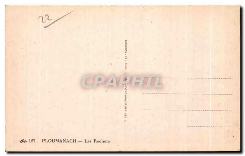 P loumanach — Os Rochos — Cie des Arts Photomecaniques, Paris - Verso