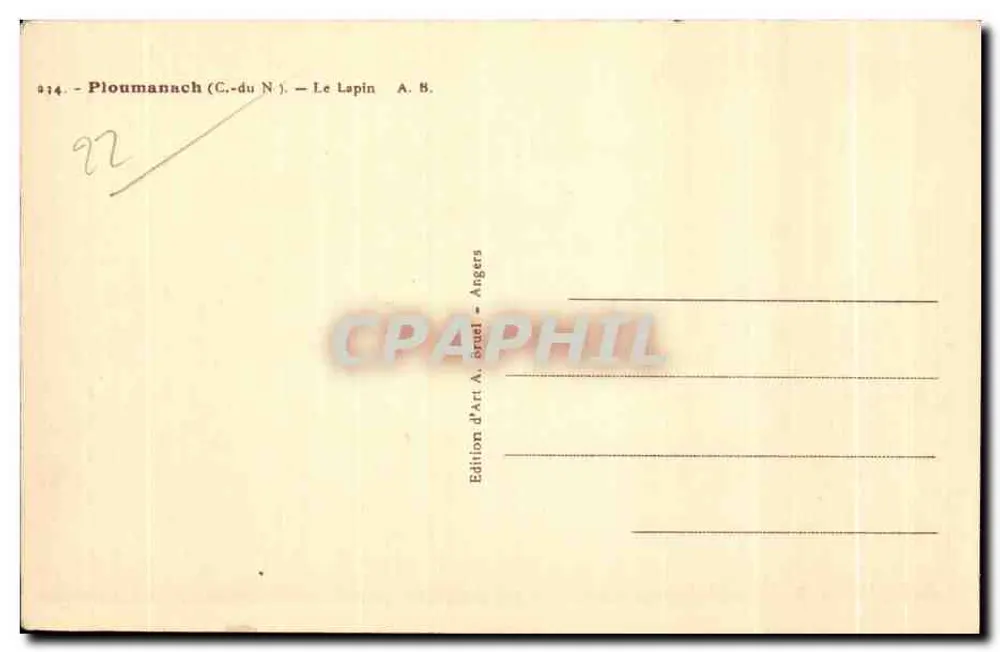 ले लैपिन — प्लूमानाच (सी.-डू नॉर्ड) — कला के छापा ए. ब्यूएल — एंग्गर्स - पीछे