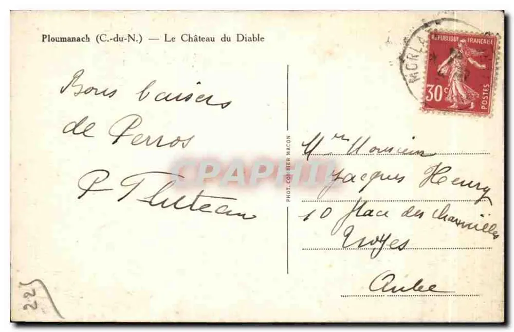 Ploumanach (C.-du-N.) — O Castelo do Diabo — Fot. Coëber Macon - Verso