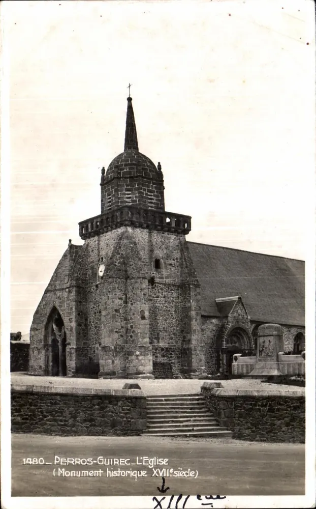 Perros-Guirec - Die Kirche (Historisches Monument, 17. Jahrhundert) - Vorderseite