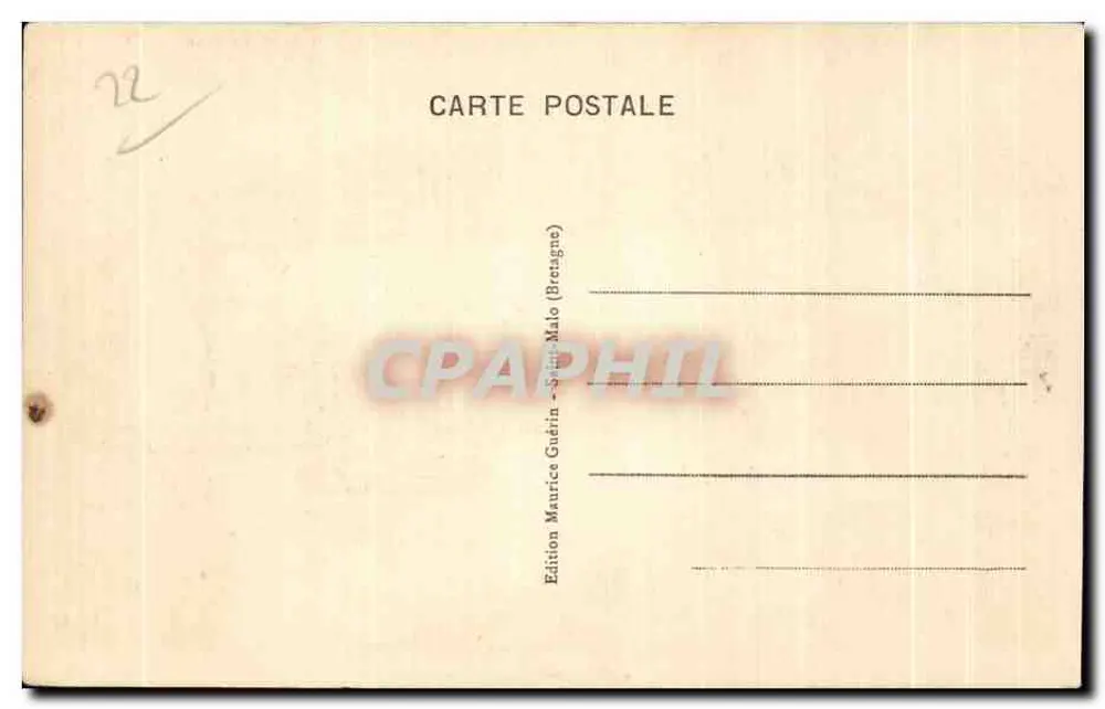 A Carvalha Verde — Costa da Esmeralda, As Margens da Rance — G. M. — n°3945 - Verso