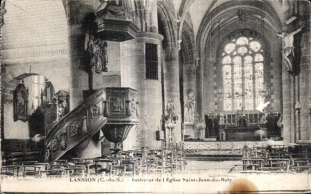 Lannion (C.-du-N.) — Innenansicht der Kirche Saint-Jean-du-Baly — Verlag J.-Sorel - Vorderseite