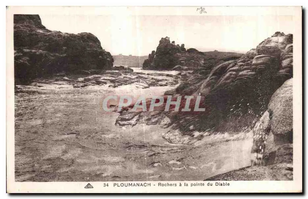 PLOUMANACH - Rochers à la pointe du Diable — editor Alsatia des Arts Photographiques, Strasbourg, n°34 - Frente
