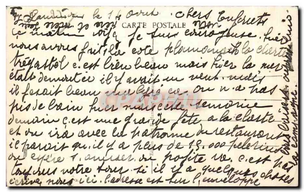 PLOUMANAC'H - O pássaro de granito — editor anônimo, número de série 9315 - Verso