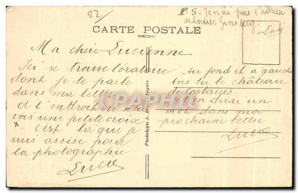 Oratório de Saint-Guirec — PLOUMANACH (C.-du-N.) — A. B. - Verso