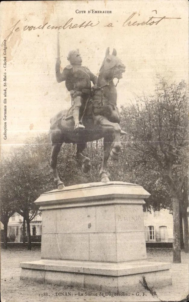 Statue von Duguesclin in Dinan — Cote d’Émeraude — G. F. - Vorderseite