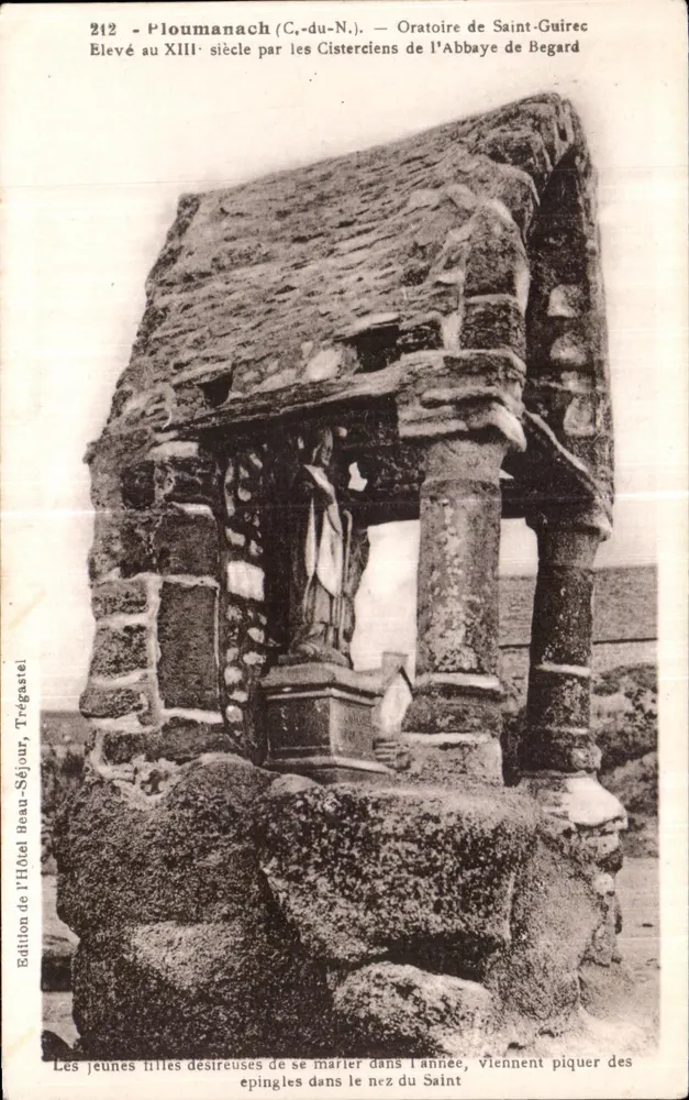 Oratorium des hl. Guirec in Ploumanach (Côtes-du-Nord) — im 13. Jahrhundert von den Zisterziernern der Abtei Begard errichtet — Ausgabe des Hôtel Beau-Séjour, Trégastel - Vorderseite