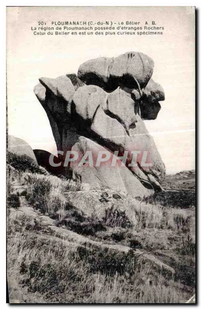 O Béller - Ploumanach (Côtes-du-Nord) — especímenes rochosos — Fototipia A. Bruel - Angers - Frente