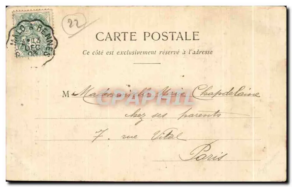 PLOUMANACH - A Cabeça de Carneiro — Coleção A. Waron, St-Brieuc, n°125 - Verso
