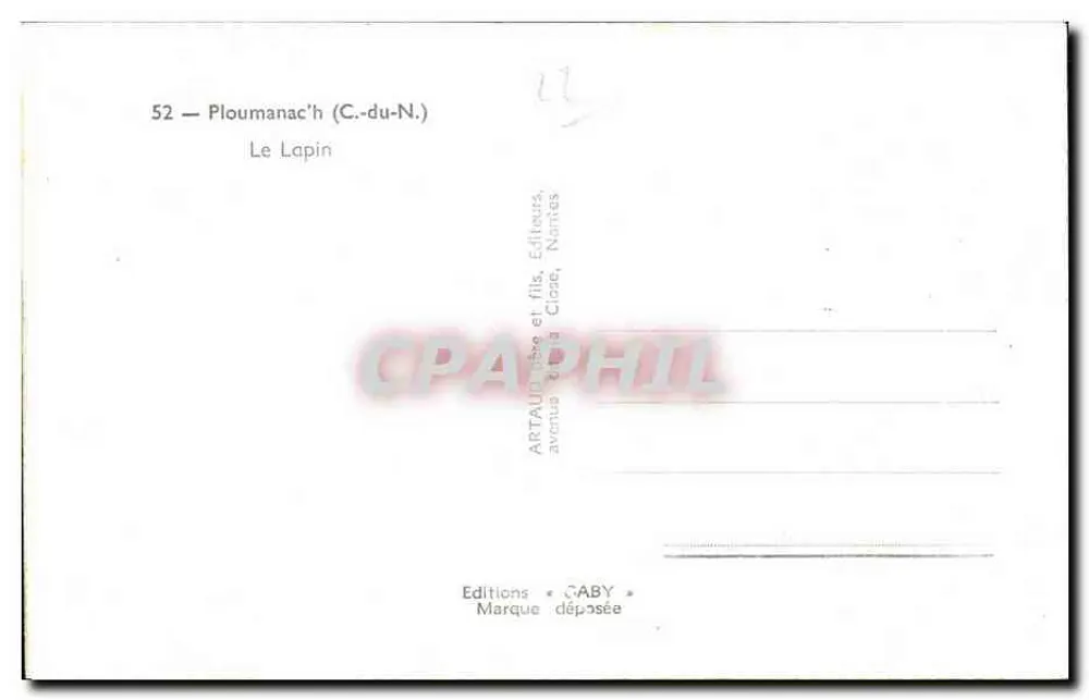 O Coelho — Ploumanac'h (C.-du-N.) — Edições Gaby - Verso
