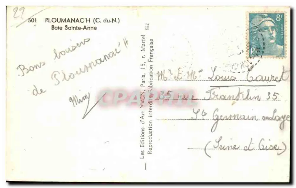 Baía Sainte-Anne — Ploumanac'h (Côtes-d'Armor) — Les Editions d'Art YVCN - Verso