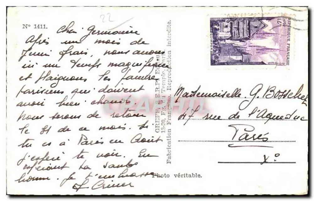PLOUMANACH — Lembrete — Greff - Verso