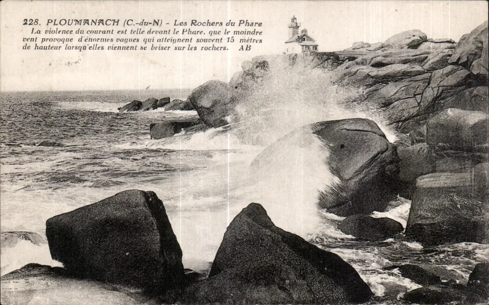 Ploumanach (C.-du-N) — Les Rochers du Phare — Phototype A. HUE, Angers - Frente