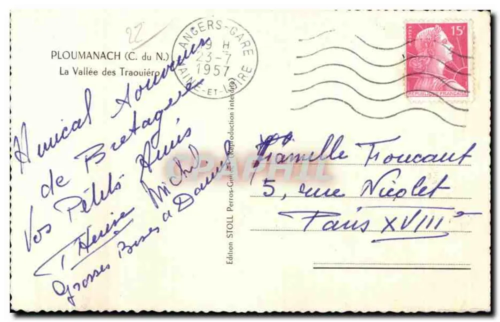 A Vale dos Traouïéro — PLOUMANACH (C. du N.) — Edição STOLL - Verso