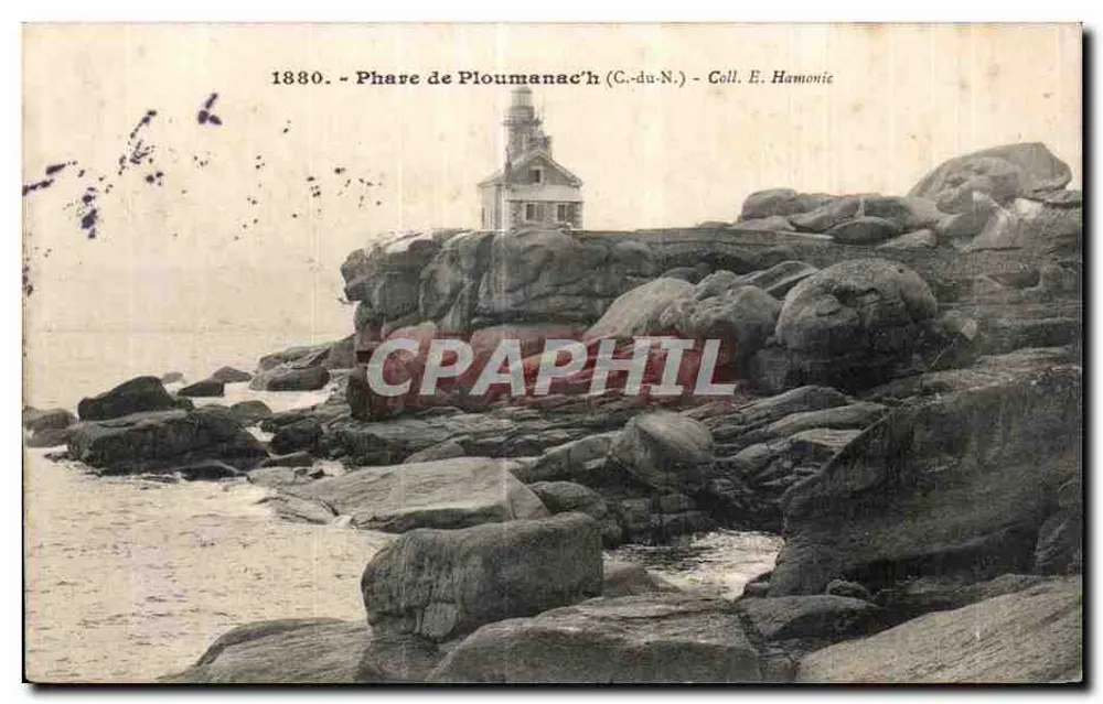Farol de Ploumanac'h (C.-du-N.) — Coleção E. Hamonic — 1880 - Frente