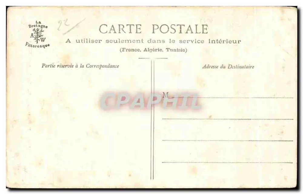 Ploumanach - La Tête de Bélier — Sammlung A. Waron, St-Brieuc, n°125 - Rückseite