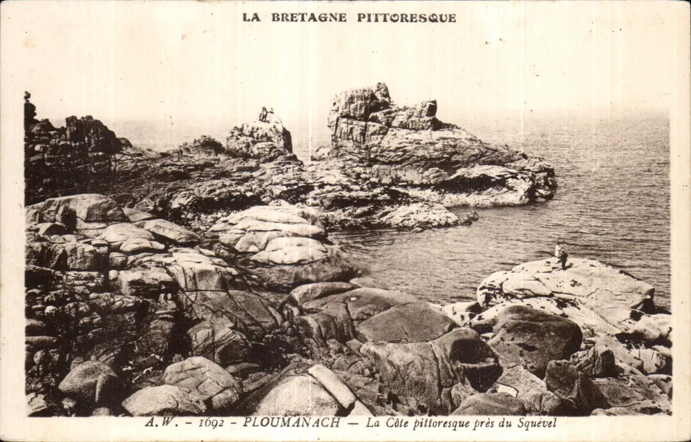 Pittoreske Bretagne — Die pittoreske Küste nahe Squével — A.W. - 1692 - PLOUMANACH - Vorderseite