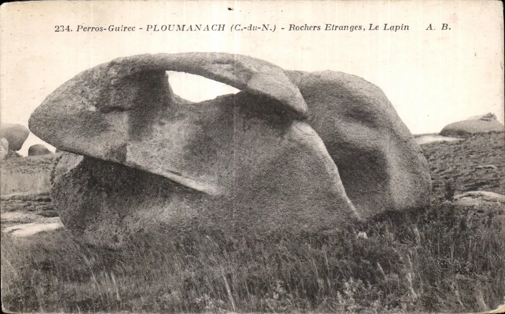 Perros-Guirec - PLOUMANACH (C.-du-N.) - Rochers Etranges, Le Lapin - A. B. - Recto