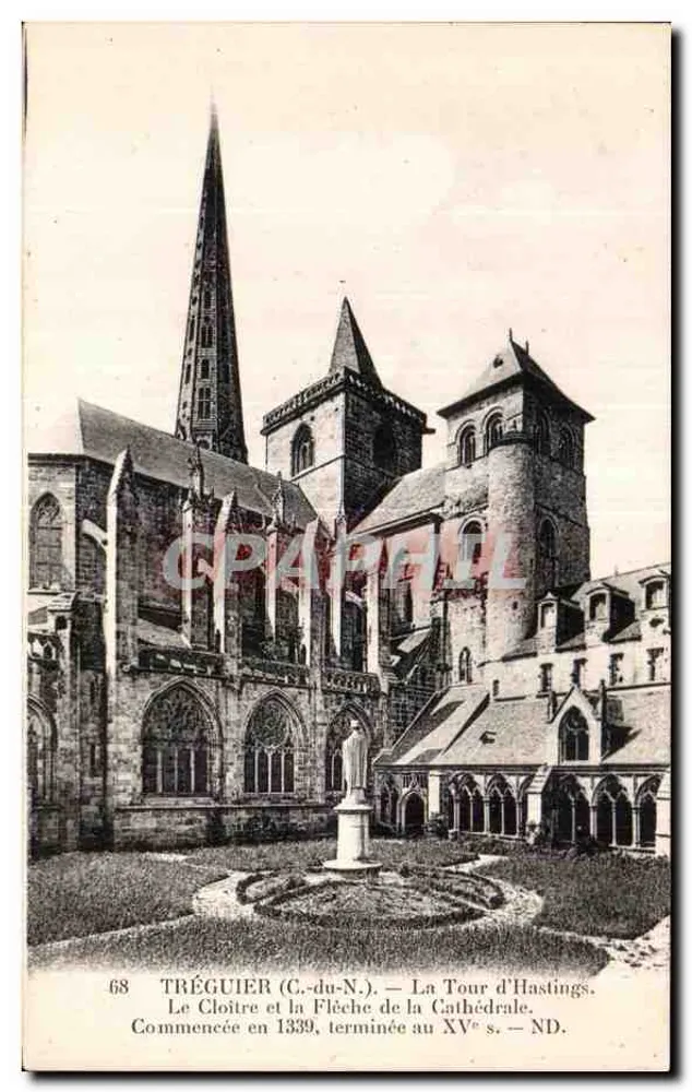 Tréguier (C.-du-N.) — Der Cloister und der Turm der Kathedrale — begonnen 1339, fertiggestellt im 15. Jahrhundert — ND. - Vorderseite