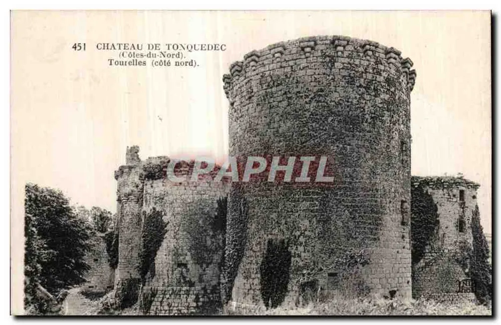 टोंक्वेडेक के किला — उत्तर ओर के टॉवर — न्यूरहाइम भाइयों, प्रिंट पेरिस-कॉर्बेल, संख्या 451 - आगे