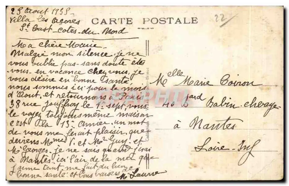 Moderne Ansichtskarte Saint-Cast — Die Bucht von der Straße zum Hafen gesehen — A.W. 7831 - Rückseite